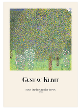 Gustav Klimt Rose Bushes Under Trees - Art Print
